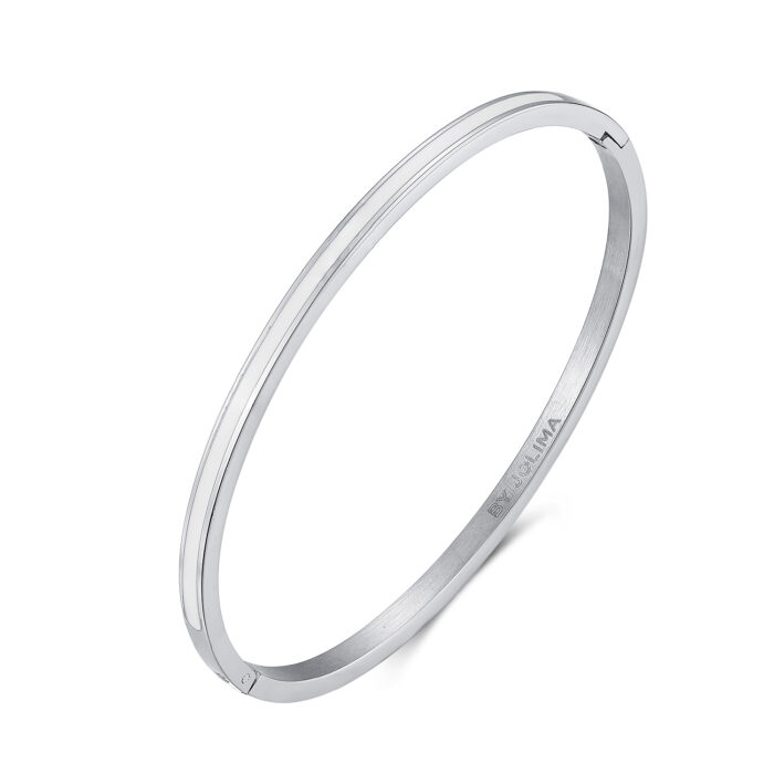 Armband Poppy S silver/vit, från By Jolima