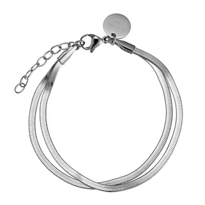 Armband Angeline silver dubbel länk, från By Jolima