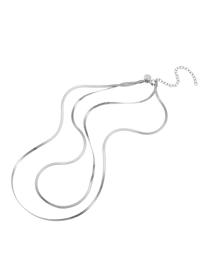 Halsband Angeline silver dubbel kedja, från By Jolima