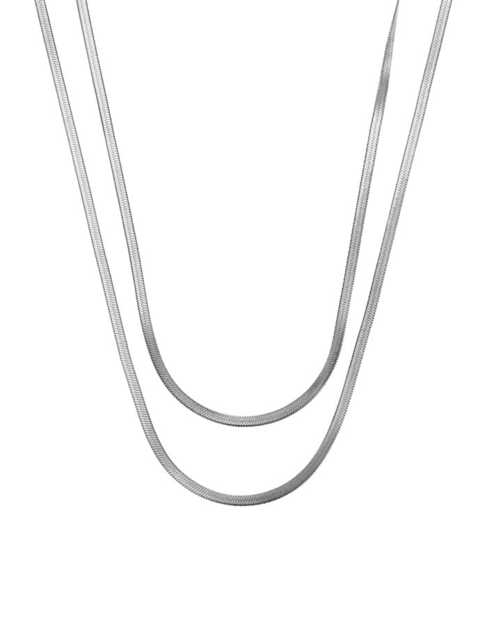 Halsband Angeline silver dubbel kedja, från By Jolima - Bild 2