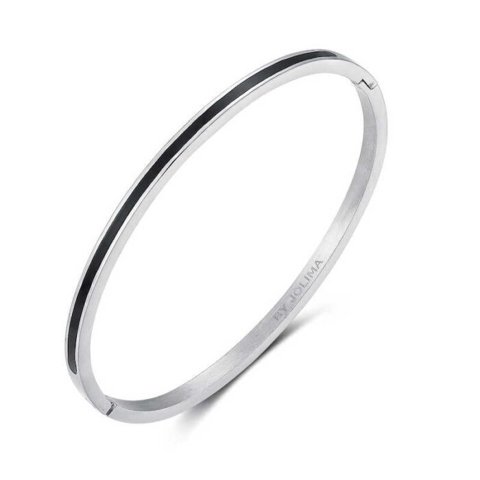 Armband Poppy S silver/svart, från By Jolima
