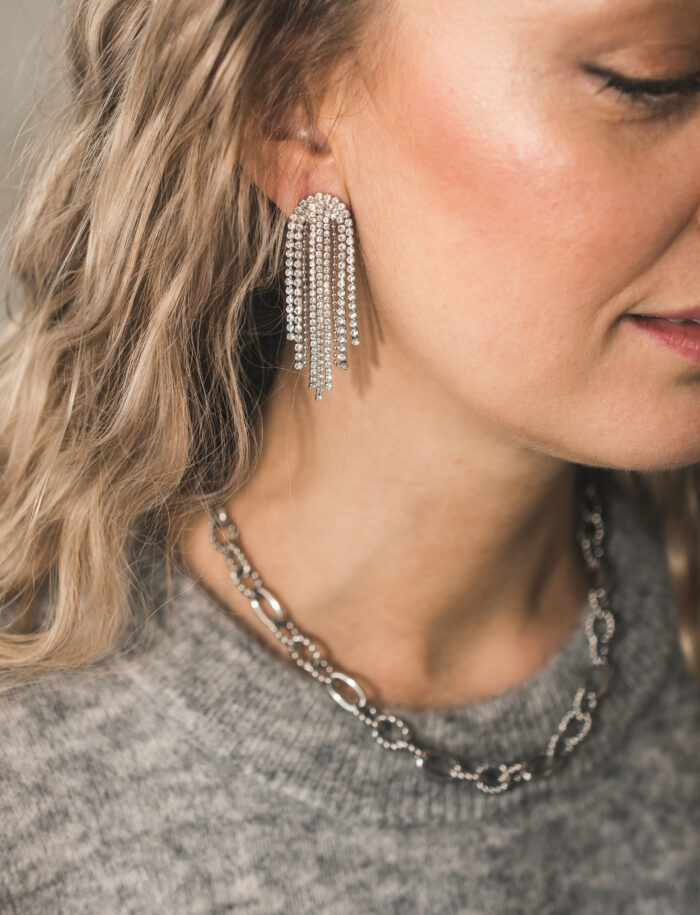 Örhänge, strass och silver, från By Jolima